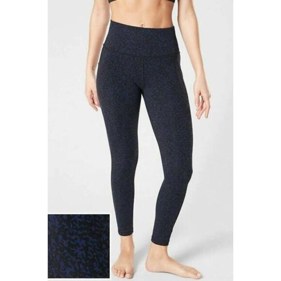 Athleta S Blue Black Salutation Stash Pocket Gravel 7/8 Tight Workout Legging - Picture 11 of 11